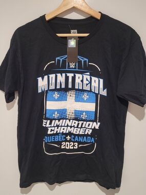 WWE Montreal Elimination Chamber 2023 Black Graphic T-Shirt